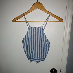 Papaya Striped Crop Top